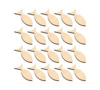 WOONEKY 100Pcs Wooden Fish Cutouts DIY Painting Craft Supplies Smooth Solid Wood Slices for Creative Handicrafts Family Art Projects and Rustic Decorations