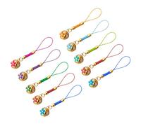 WOONEKY 10Pcs Bell Design Cellphone Pendant Chic Key Chain Charms for Mobile Phone Car Keychain Durable Unique Phone Lanyard Decor