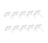 WOONEKY 10pcs Bridal Hair Pins Pearl Flower Decorative Hair Clips for Women Elegant Matte Finish U Shaped Beaded Clamp Strong Hold Headwear for Weddings Parties Proms and Ceremonies