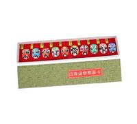 WOONEKY 10pcs Chinese Clay Masks Peking Figurines for Home Decor Traditional Craftsmanship Unique Bookshelf Decoration Heritage Artistry