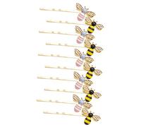 WOONEKY 10pcs Colorful Bee Hairpins Metal Bobby Pins Hair Barrettes for Women Cute Drip Oil Design Shiny Luster Accessories for Daily Hairstyles and