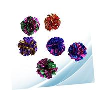 WOONEKY 10pcs Colorful Crinkle Balls for Cats Interactive Pet Toys That Squeak and Stimulate Playtime Lightweight Fun for Kittens Random Colors for Indoor Exercise