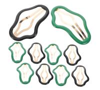 WOONEKY 10pcs Cute Cloud Shaped Hair Clips Non-slip Barrettes for Women Stylish Hollow Design for Curly Hair Black Green for Everyday Use and Special Occasions