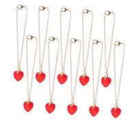 WOONEKY 10pcs Doll Necklace Heart Charm Pendants Stylish Doll Accessories for Role Playing Pretend Play Compatible with Multiple
