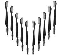 WOONEKY 10pcs Double-headed Eyebrow Brush and Eyelash Comb Makeup Accessory with Comfortable Fiber and Plastic Material, Not Easy to Hurt the Skin, for Business Trips and Outdoor Use