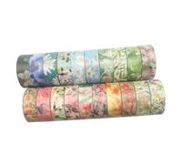 WOONEKY 10pcs Floral Washi Tape for Scrapbooking and Journals Self-adhesive Decorative Paper Tapes with Bright Colors for DIY Crafts Photo Albums and Wrapping Random Styles Random Color