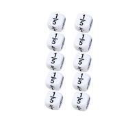 WOONEKY 10PCS Fractional Learning Dice Educational Math Tool for Classroom and Home Teaching White Round Arithmetic Enhancing Hand Eye Coordination and Student Engagement