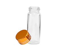 WOONEKY 10pcs Gold Plated Glass Bottles Airtight Seal Transparent Storage Jars for Cosmetics Perfume More Elegant Design for Travel and Home Use