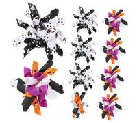 WOONEKY 10pcs Halloween Dog Hair Bows Adorable Pet Accessories for Small Dogs Multi-color Bowknots for Grooming and Festive Celebrations
