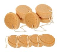 WOONEKY 10pcs Honeycomb Bath Sponges for Adults and Natural Material Exfoliating Shower Body Scrubbers with Small Pores Chemical Bathing Accessories in Brown
