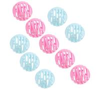 WOONEKY 10pcs Interactive Cat Balls with Bell Plastic Cats Play Balls for Indoor Use 5 Pink 5 Blue Multi-patterned Pet Random Color