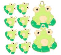 WOONEKY 10Pcs Metal Frog Charms for Jewelry Making Animal Pendants DIY Bracelet Necklace Accessories Unique Miniature Design for Crafting and Keychains