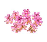 WOONEKY 10pcs Mini Flower Hair Clips for Five Petal Floral Barrettes with Strong Clasp Bright Colors for Daily Wear Parties and Bangs Styling