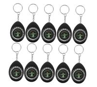 WOONEKY 10pcs Mini Outdoor Camping Compass Keychain Weatherproof Pocket Compass with Key Ring for Hiking Backpacking Survival Navigation Compact and Use Navigation Tool