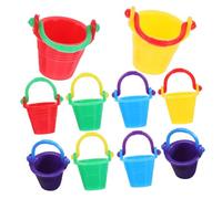 WOONEKY 10pcs Miniature Buckets for Dollhouse Decor Micro Landscape Accessories in Blue Red Green Yellow Purple Lifesize Mini Home Decoration Crafts