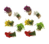 WOONEKY 10pcs Miniature Plant Tufts Simulated Grass Clusters for Sand Table Model Building Realistic Faux Flower Clumps in Mixed Colors Suitable for Micro Landscape and Train Railway