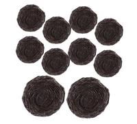 WOONEKY 10pcs Miniature Resin Bird Nests with Eggs Decorative Artificial Spring Birds Ornaments for Garden Office Party Easter Craft Display