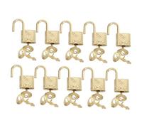 WOONEKY 10pcs Multifunction Padlocks Compact for Travel Luggage and Cabinets Corrosion Resistant Keys Each Easy to Carry and Store Golden