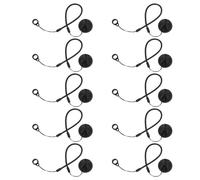 WOONEKY 10pcs Pen Chain Holder with Elastic Lanyard and Silicone Base Secure Pen Leash Organizer for Bank Office and Retail Counters Fixed Anti-theft Desk Tether for Cashier Workspace