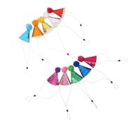 WOONEKY 10pcs Pet Birthday Hat: Cat Birthday Hat with Pom Poms Dog Party Cute Puppy Headbands - for Kittens Dogs Pets Stuffed Animals