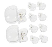 WOONEKY 10pcs Portable Duck Shaped Toothbrush Head Covers with Secure Clip Transparent Travel Toothbrush Protector Caps for Bathroom Business Trips Household Storage