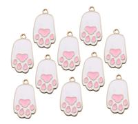 WOONEKY 10pcs Rabbit Paw Shaped Charms Diy Jewelry Accessories for Necklaces Bracelets Premium Pendants Unique Enamel Design for Handmade Crafts
