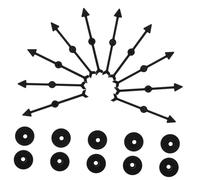 WOONEKY 10pcs Rotating Arrows for Board Games Classroom Teaching Plastic Game Pointers Black Interactive Wheel DIY Accessories for Students