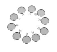 WOONEKY 10PCS Round Silver DIY Pendant Trays Copper Plated Retro V-Shaped Hanging Ring Bezel Settings for Jewelry Making Crafts Photo Cameo Resin Charms