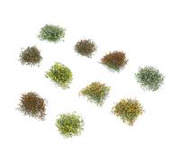 WOONEKY 10pcs Simulated Flower Cluster Decor Miniature Vegetation Groups for DIY Landscape for Train Scenery Garden Models and Architectural Displays