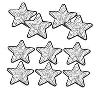 WOONEKY 10pcs Star Sequins Embroidered Patches for Jackets Backpacks DIY Appliques Decorative Clothing Repair Spots for Pants Bags Crafts