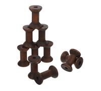 WOONEKY 10Pcs Vintage Wooden Spools Rustic Embroidery Thread Bobbins for DIY Arts Crafts Ribbon Weaving Home Decor Handmade Empty Sewing Spools for Creative Projects