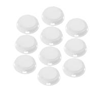 WOONEKY 10pcs White Abs Piggy Bank Bottom Stoppers Plug Covers, Easy to Use and Clean, round Hole Plugs for Money Saving Boxes, Minimalist Design for Piggy Bank Accessories