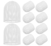 WOONEKY 10pcs White Plastic Birdcage Lampshades DIY Pendant Lighting Covers Hollow Cage Lamp Shades for Ceiling Lights Replacement Lamp Shades for Indoor Outdoor Use