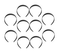 WOONEKY 10pcs Wide Solid Color Plastic Headbands for Women and Sturdy No Teeth Hard Hair Bands DIY Craft Base for Handmade Unique Hair Accessories