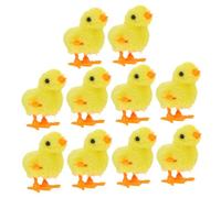 WOONEKY 10Pcs Wind Up Chick for Plush Surface Funny Clockwork Jumping Chick Plaything Safe Small Compact Lovely for Boys
