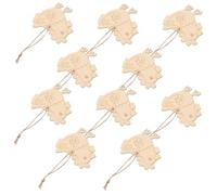 WOONEKY 10pcs Wooden Chicken Hanging Ornaments Wood Craft Tags for DIY Creativity Enrichment Rooster Party Decorations and Holiday Photo Props