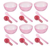 WOONEKY 10sets Plastic Facial Mask Tool Set Mixing Bowl Container Applicator Spoon for Diy Home Spa Skincare
