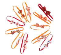 WOONEKY 11pcs Adjustable Pet Bow Ties for Dogs and Cats Fall Thanksgiving Halloween Neckties with Maple Leaf and Pumpkin Designs Stylish Party Accessories for Puppy and Kitten Celebration