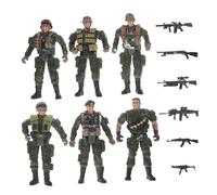 WOONEKY 12-Pack Military Soldier Models Realistic Mini Action Figures for Boys and Girls 1:32 Scale Figurines for Sand Tray Decor Anti-Terrorism Police Theme for Play and Collecting