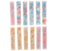 WOONEKY 12 Pcs Acetate Retro Hair Barrettes for Women Lightweight Decorative Hair Clips Marble Patterns Secure Grip for Party and Everyday Wear Yellow Sky Blue Light Purple