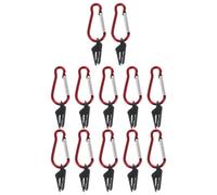 WOONEKY 12 Sets Camping Tent Clips Windproof Teeth-shaped Shade Sail Tarp Clamps with Alligator and Gourd Hook, Outdoor Awning Secure Fasteners for Camping and Bbq Canopy