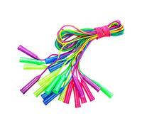 WOONEKY 12pcs Adjustable Jumping Ropes for Plastic Skipping Ropes for School Exercise Fitness for Activities Random Color