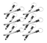 WOONEKY 12pcs Capacitive Touch Screen Stylus Pens Key Rings Set Portable Ballpoint Pens with Black and Silver Shells for Mobile Devices and Everyday Carry