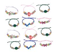 WOONEKY 12Pcs Cartoon Animal Wrist Chains for Waxed String Bracelets Gender Neutral Friendship Jewelry for Playtime Special Occasions