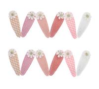 WOONEKY 12pcs Cute Flower Hair Clips for Decorative Snap Hair Accessories Mixed Colors Comfortable Hairpins for All Styles