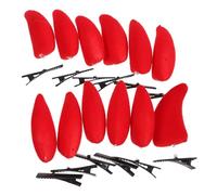 WOONEKY 12pcs Horn Hairpin Costume Witch Spooky Wicked Cosplay Wee LED DIY Female Adult Woman Gothic Horns Teen Cartoon Straw Party Festival Banner Head Purple Spike Indoor Red Flocking