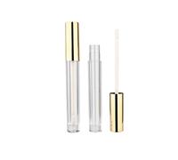 WOONEKY 12pcs Lip Gloss Storage Tubes with Round Containers Portable Refillable Cosmetic Tubes for Lip Glaze and Lightweight Makeup Storage for Travel Golden Cap Design