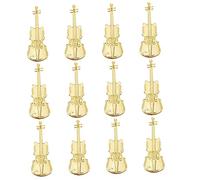 WOONEKY 12pcs Miniature Musical Instrument Models for DIY Christmas Tree Decor Realistic Violin Ornaments for Home Decoration Dollhouse Accessories and Collectibles