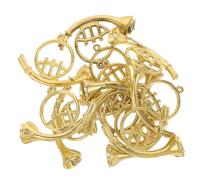 WOONEKY 12pcs Miniature Musical Instruments Gold Trumpet DIY Christmas Tree Decorations Ornaments for Dollhouse Holiday Home Office Festive Party Accessories