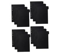 WOONEKY 12pcs Notebook Binder Dividers with Tabs Black PP Loose-Leaf Inserts for Efficient Sectioning and Quick Information Access Compatible with Binders for Planners Journals and Study